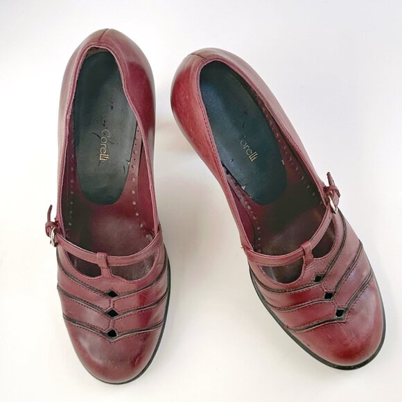 Paolo Corelli Burgundy Leather Mary Janes - Picture 3 of 10